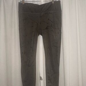 Athleta Leggings-Dark Olive Marble-Print Leggings